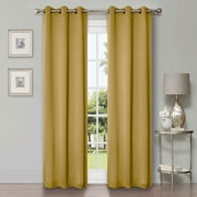 Superior Blackout Solid Light Filtering Grommet Curtain Panel Set, 42" x 96", Yellow Mustard