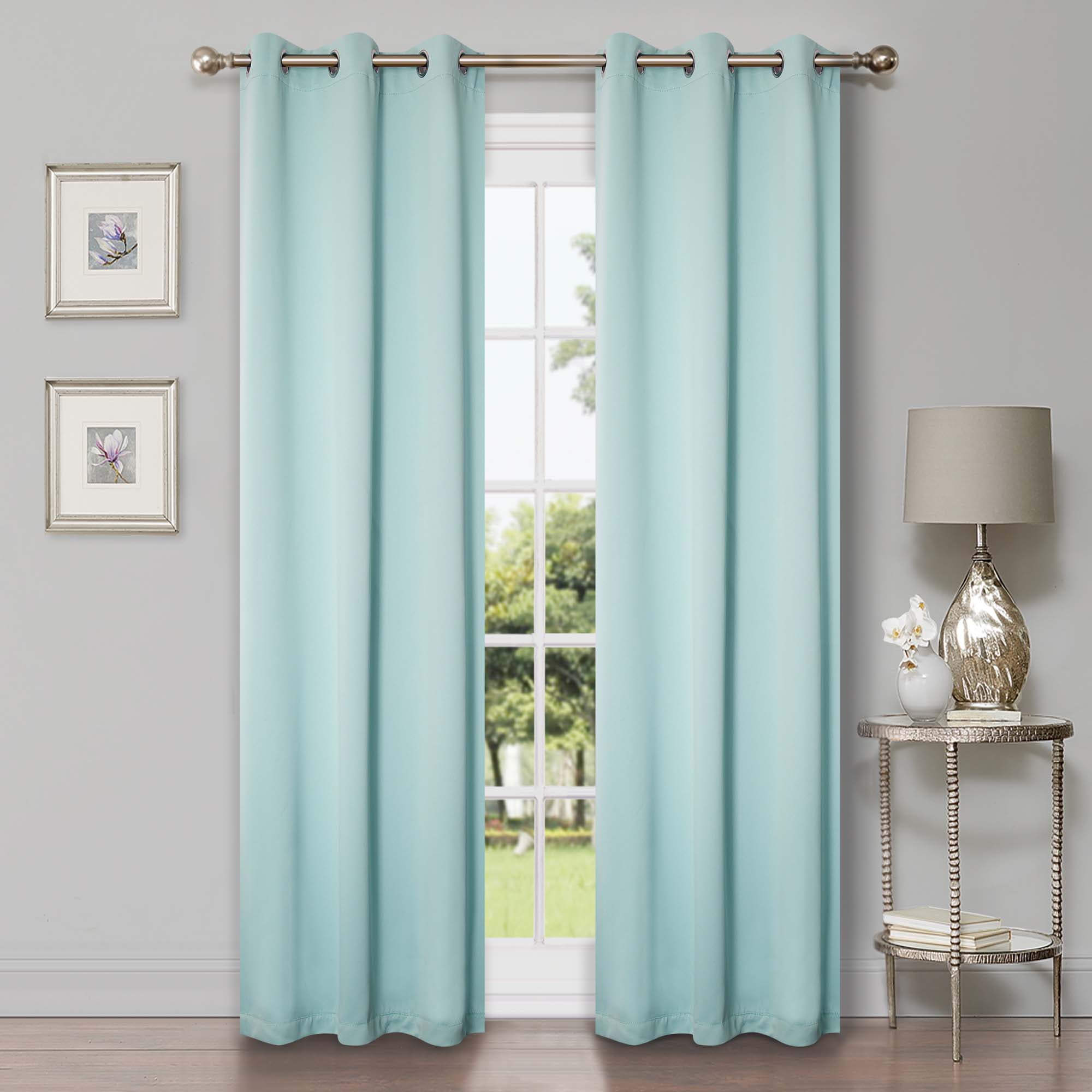Green Lily 42" x 96" Blackout Curtain Panels with Grommets