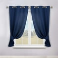 thumbnail image 1 of Superior Blackout Solid Light Filtering Grommet Curtain Panel Set, 46" x 63", Navy Blue, 1 of 8