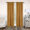 thumbnail image 1 of Superior Blackout Solid Light Filtering Grommet Curtain Panel Set, 52"X 120", Caramel Brown, 1 of 8