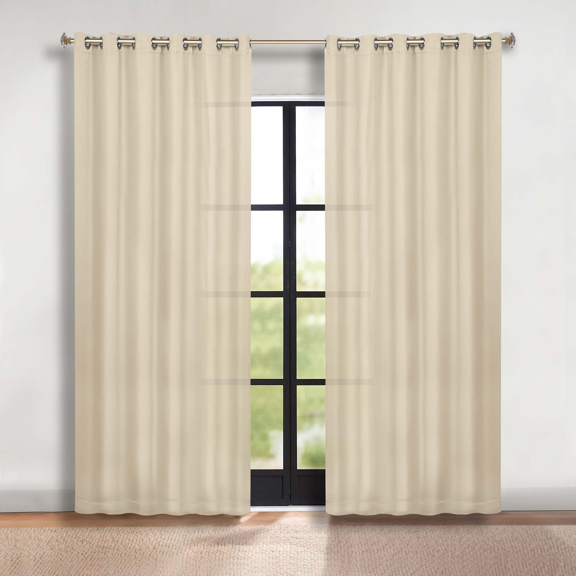 Superior Blackout Solid Light Filtering Grommet Curtain Panel Set, 70" x 120", Ivory