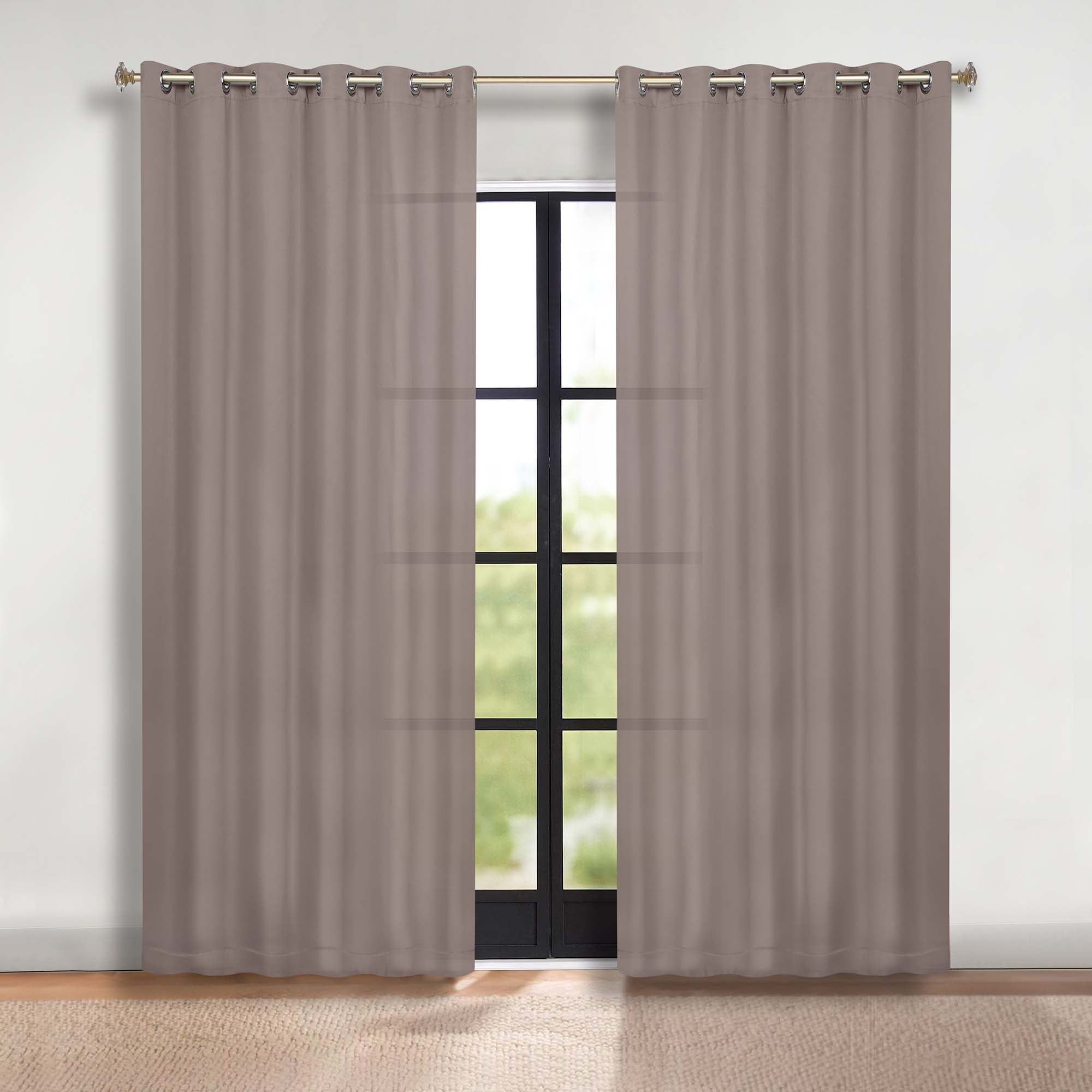 Superior Blackout Solid Light Filtering Grommet Curtain Panel Set, 70" x 120", Taupe