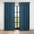 thumbnail image 1 of Superior Blackout Solid Light Filtering Grommet Curtain Panel Set, 70"X 84", Marine Blue, 1 of 8