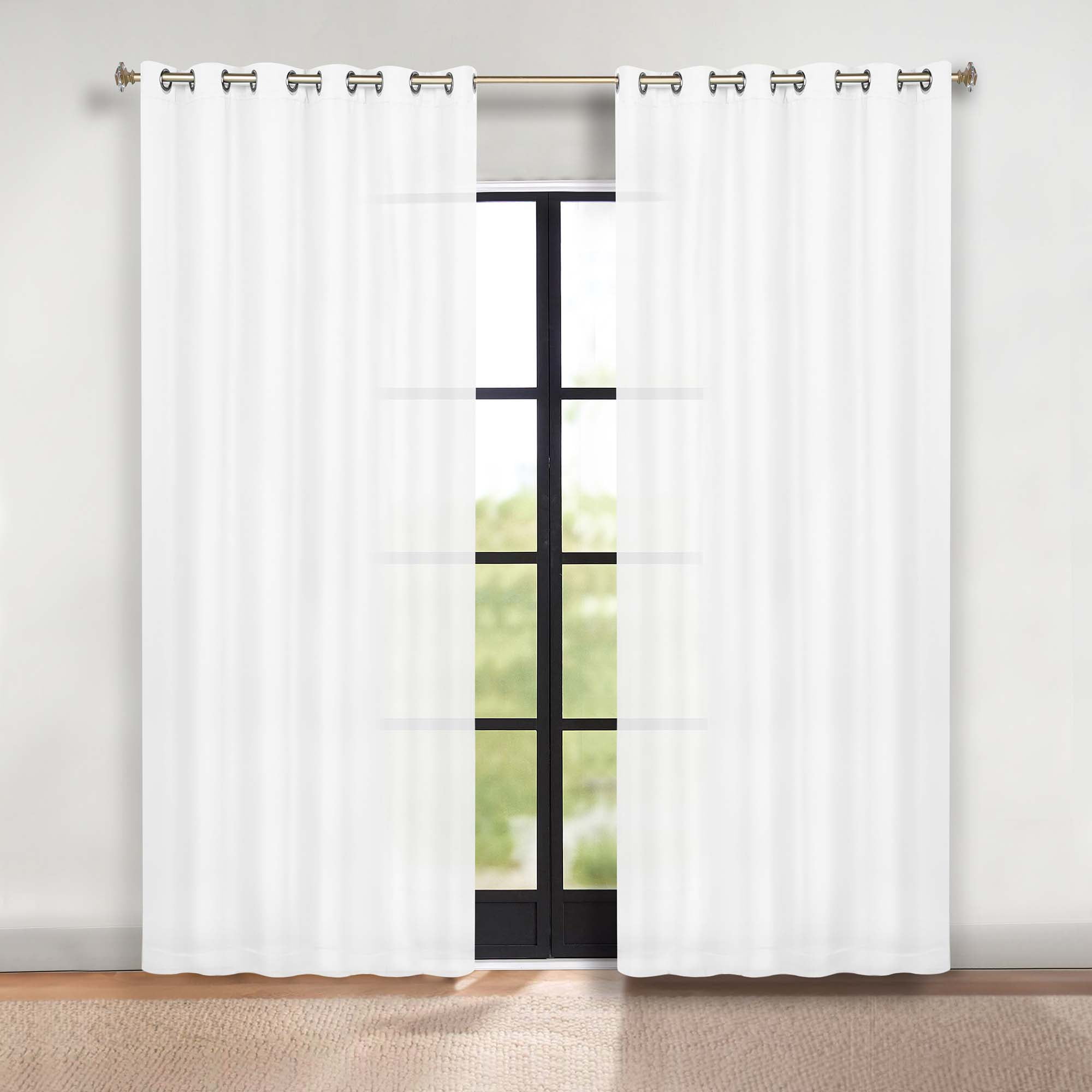 Superior Blackout Solid Light Filtering Grommet Curtain Panel Set, 70" x 96", Snow White