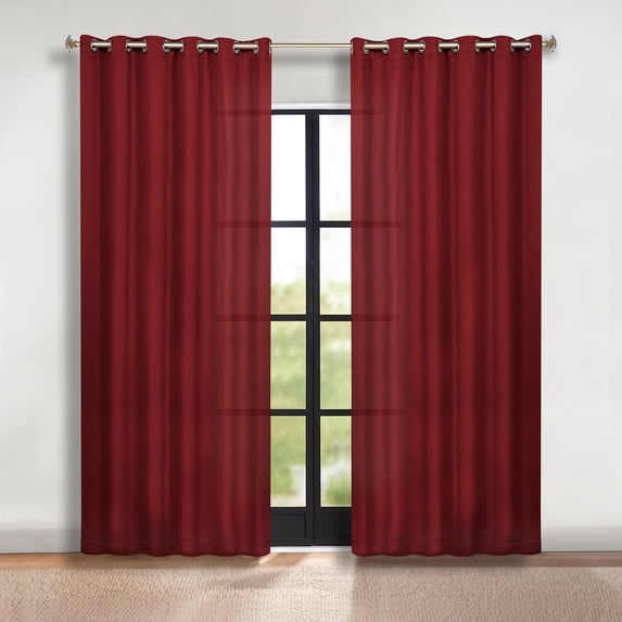 Superior Blackout Solid Light Filtering Grommet Curtain Panel Set, 70" x 108", Sangria