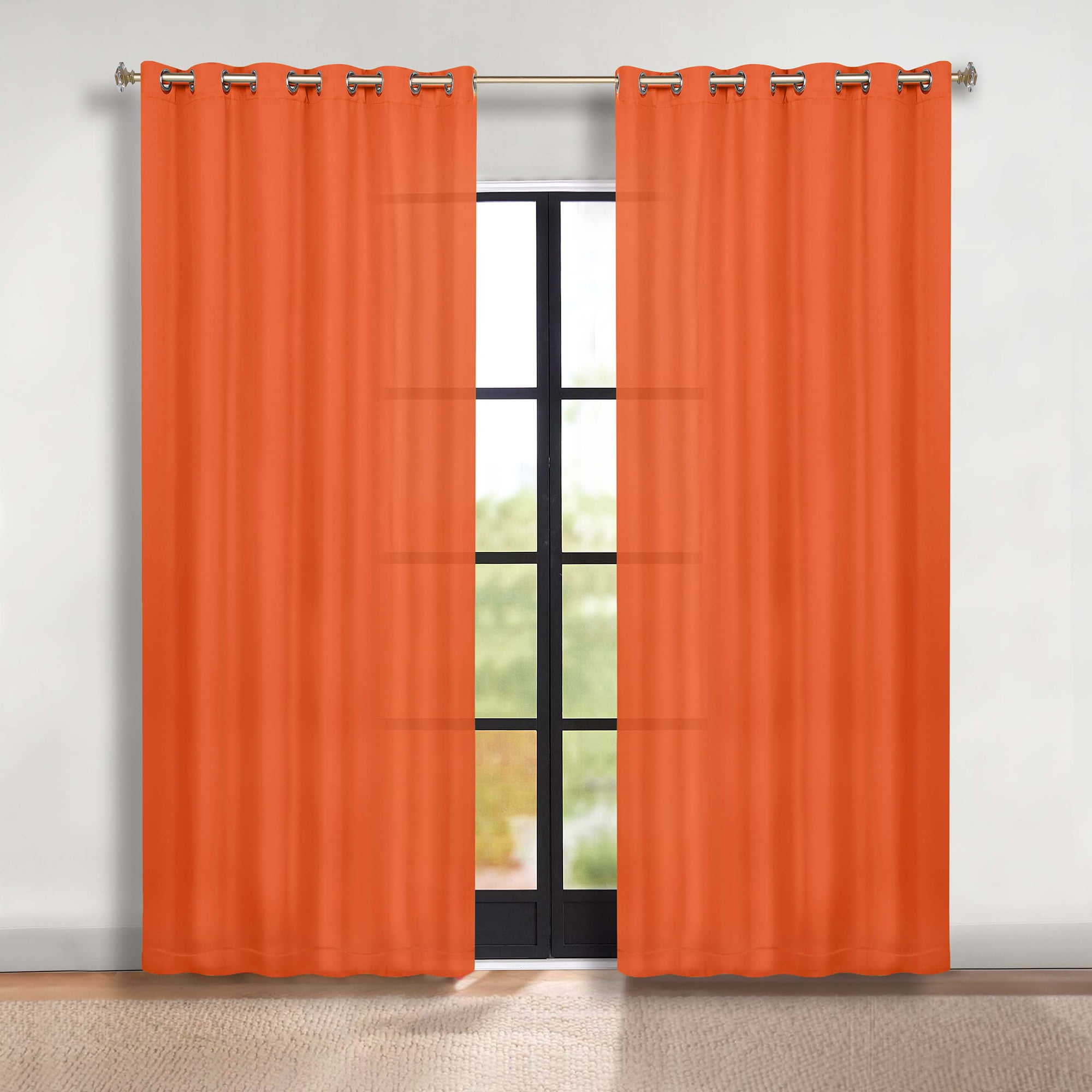 Superior Blackout Solid Light Filtering Grommet Curtain Panel Set, 70" x 96", Rust