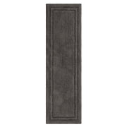 Superior Solid Bordered Cotton Washable Non-Slip Bath Rug, Runner Size, Charcoal