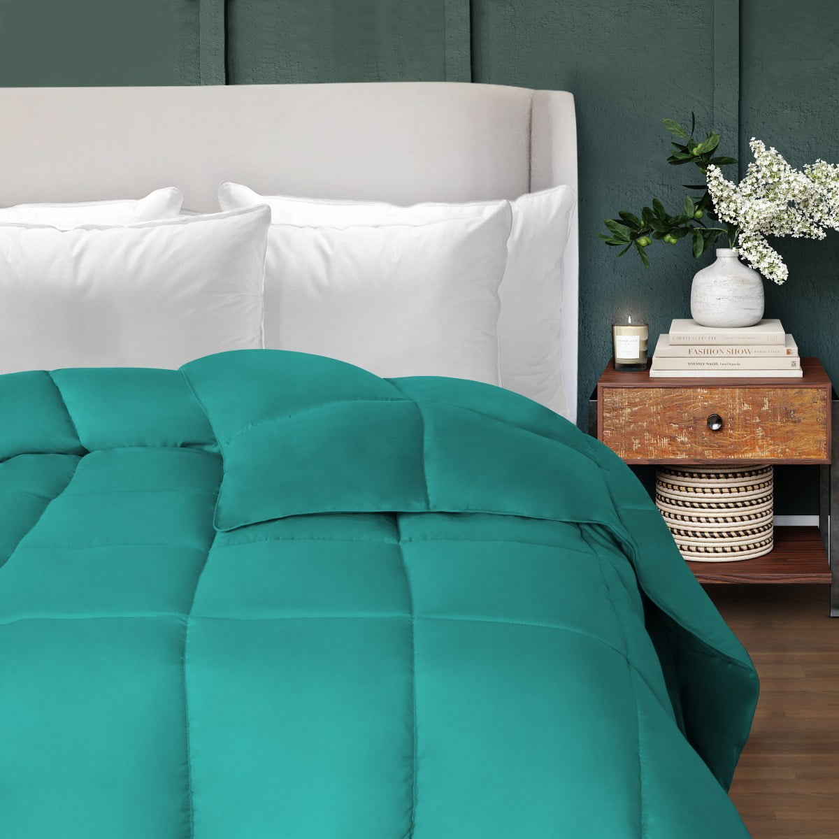 Superior Turquoise Full Reversible Microfiber Comforter
