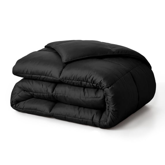 Superior Solid Comforter Down Alternative Bedding, King, Black