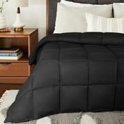 Superior Solid Comforter Down Alternative Bedding, King, Black