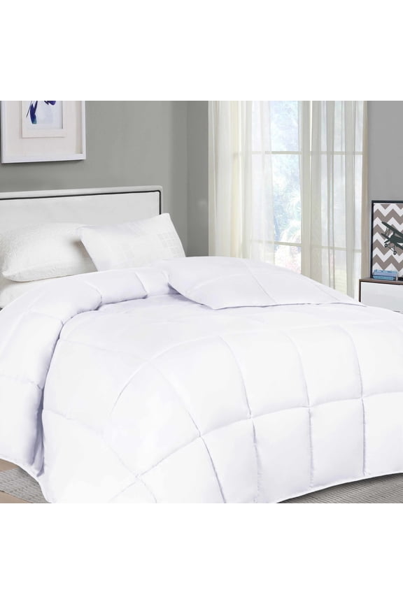 Solid Comforter Down Alternative Bedding, King, White
