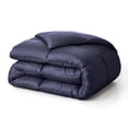 thumbnail image 1 of Superior Solid Comforter Down Alternative Bedding, Queen, Navy Blue, 1 of 9