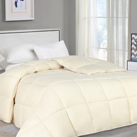 Superior Solid Comforter Down Alternative Bedding, Twin, Ivory