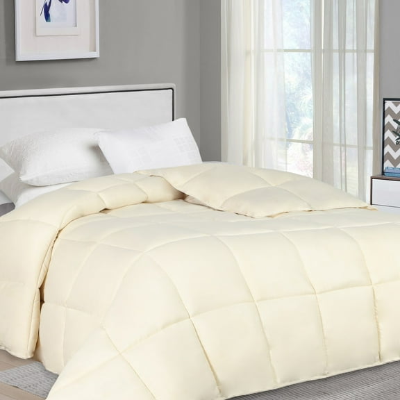 Superior Solid Comforter Down Alternative Bedding, Twin/Twin XL, Ivory