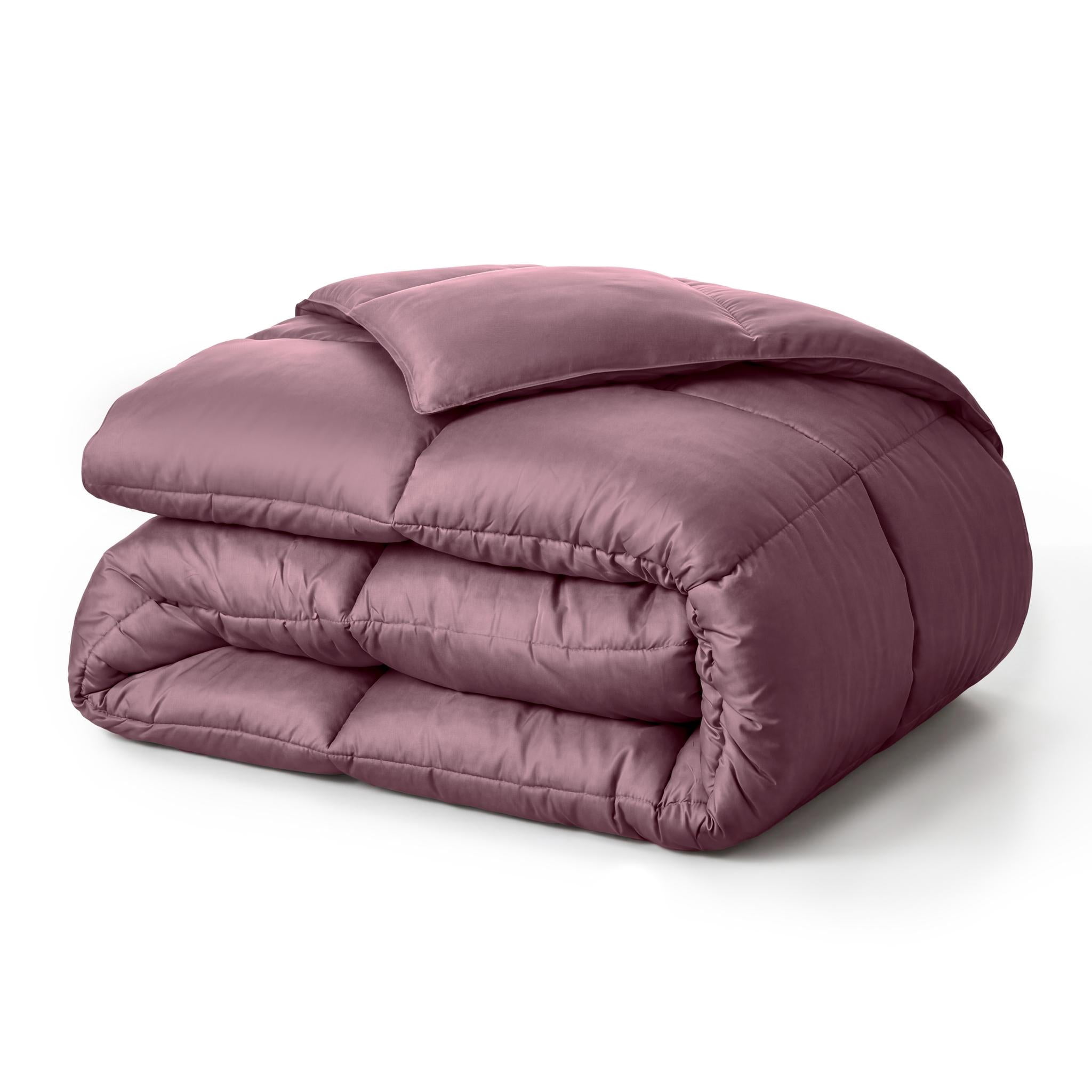 Superior Solid Comforter Down Alternative Bedding, Twin/Twin XL, Mauve