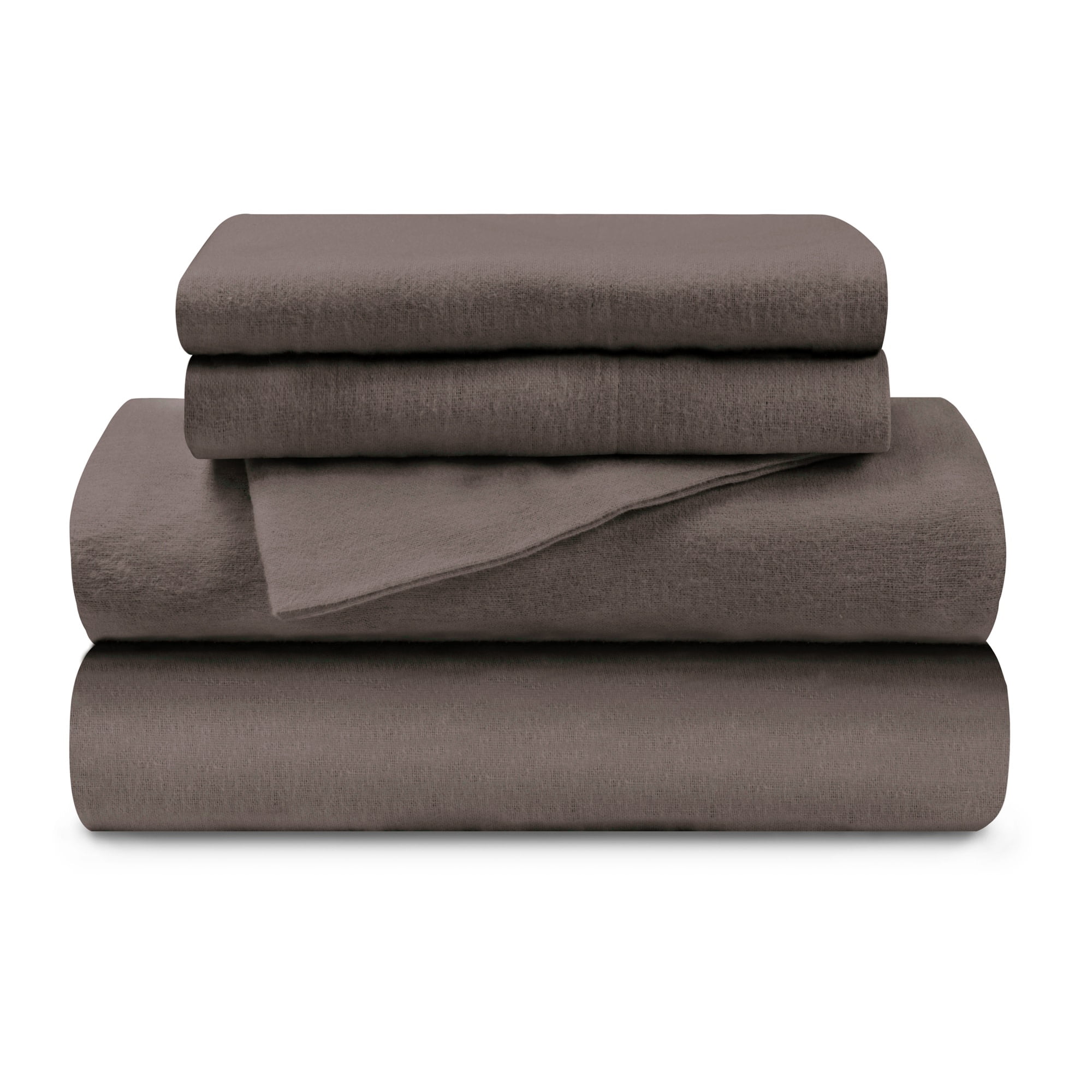 Superior Solid Flannel Cotton Bed Sheet Set, Twin XL, Grey