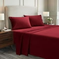 thumbnail image 1 of Superior Solid Flannel Cotton Sheet Set, California King, Burgundy, 1 of 10
