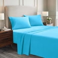 thumbnail image 1 of Superior Solid Flannel Cotton Sheet Set, Queen, Blue, 1 of 10