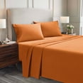 thumbnail image 1 of Superior Solid Flannel Cotton Sheet Set, Queen, Pumpkin, 1 of 10