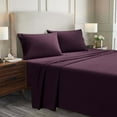 thumbnail image 1 of Superior Solid Flannel Cotton Sheet Set, Split King, Purple, 1 of 10