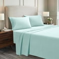 thumbnail image 1 of Superior Solid Flannel Cotton Sheet Set, Split top King, Light Blue, 1 of 10