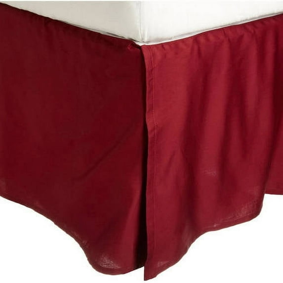 Superior Solid Wrinkle-Resistant Bed Skirt, King, Burgundy