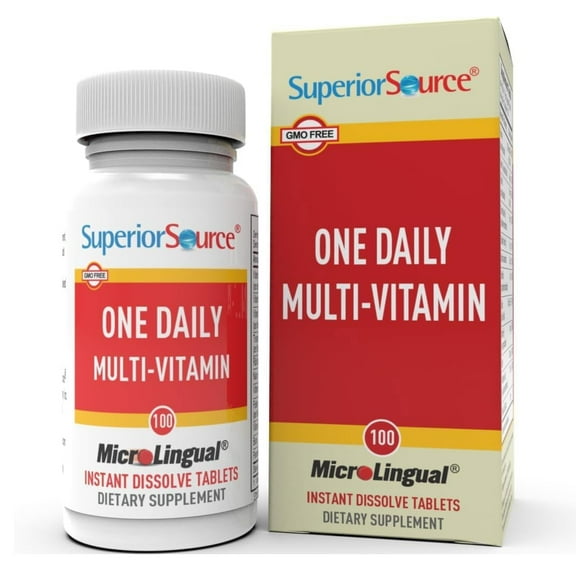 Superior Source One Daily Multi-Vitamin - Daily Supplement Supports Bone Strength, Immune System Function & More - Health Supplement with 11 Vitamins & Nutrients - 100 Instant Dissolve Tablets