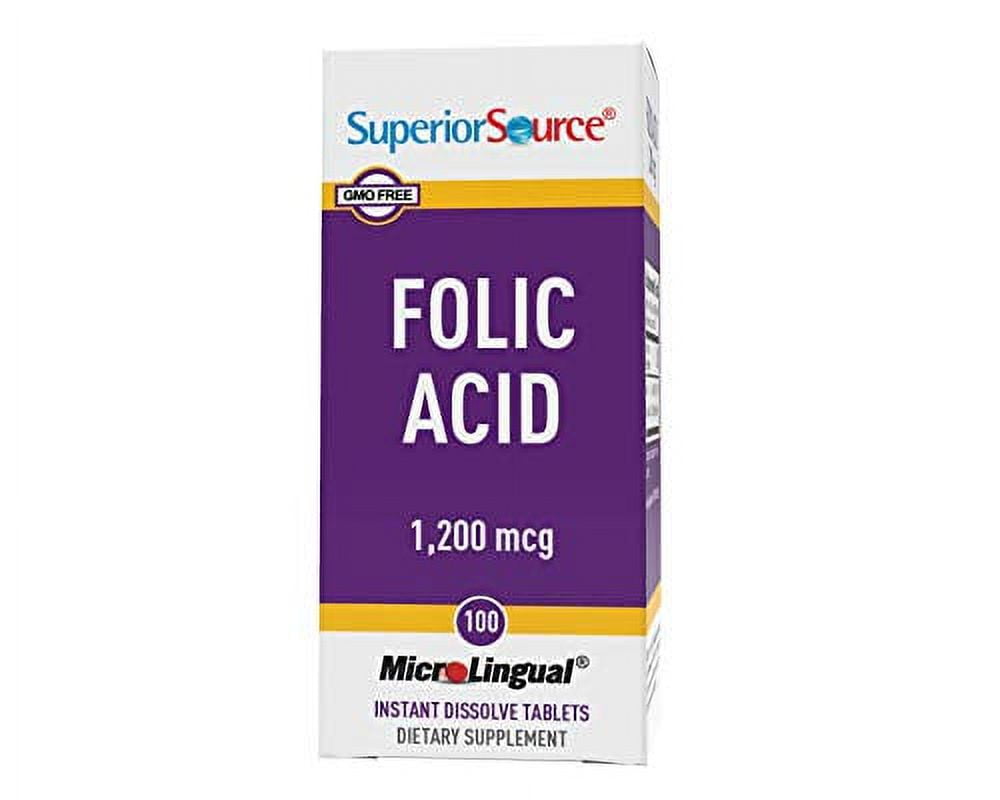 Superior Source Folic Acid Vitamin B9 1200 mcg Sublingual Instant