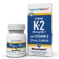 thumbnail image 1 of Superior Source K2 (MK-7) 100 mcg, with D3 (5,000 IU) Supplement, Quick Dissolve MicroLingual Tablets, 60 Count, Strengthen Bones, Cardiovascular & Immune System Support, Non-GMO, 1 of 8