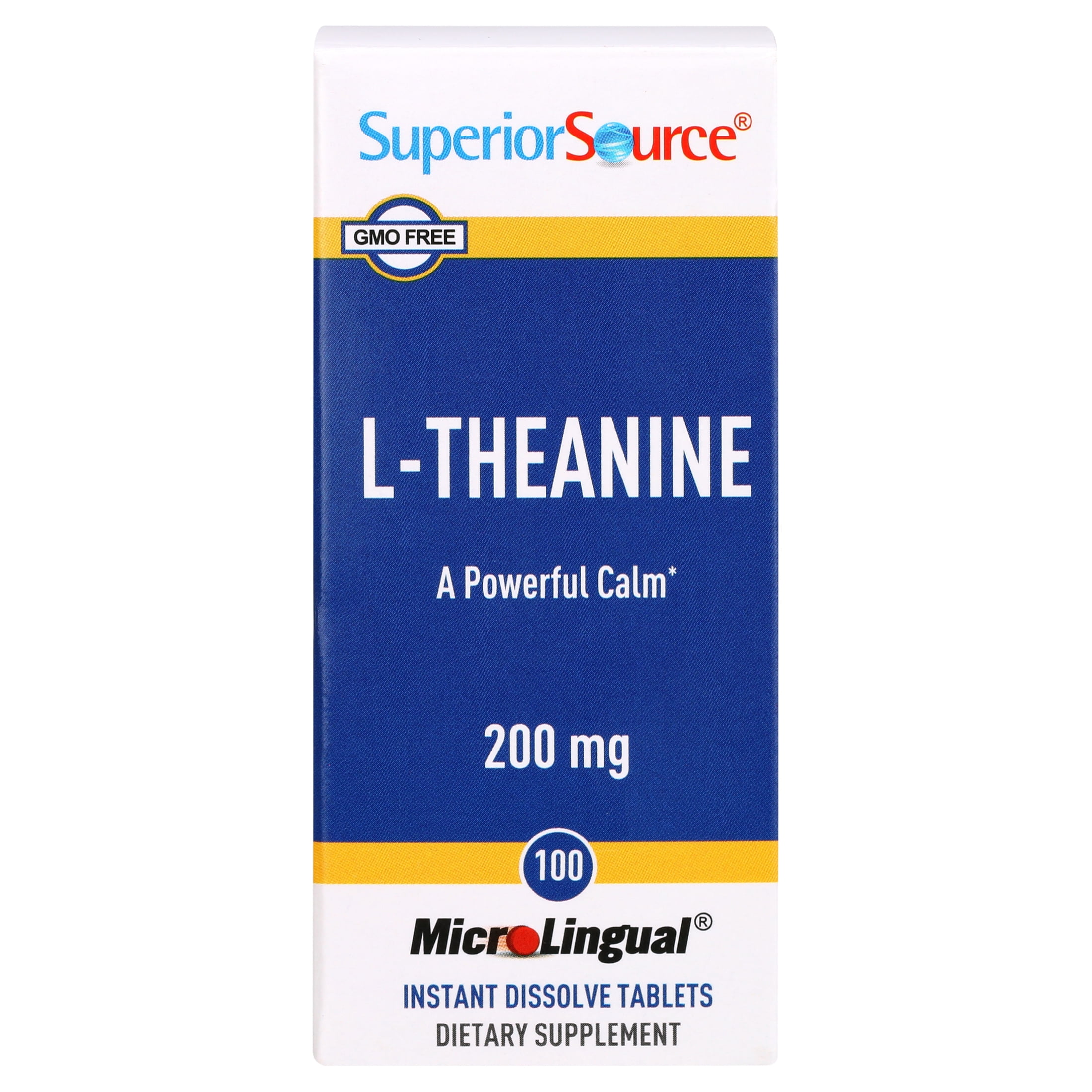 Superior Source L-Theanine 200 mg, Quick Dissolve Tablets, 100 Ct