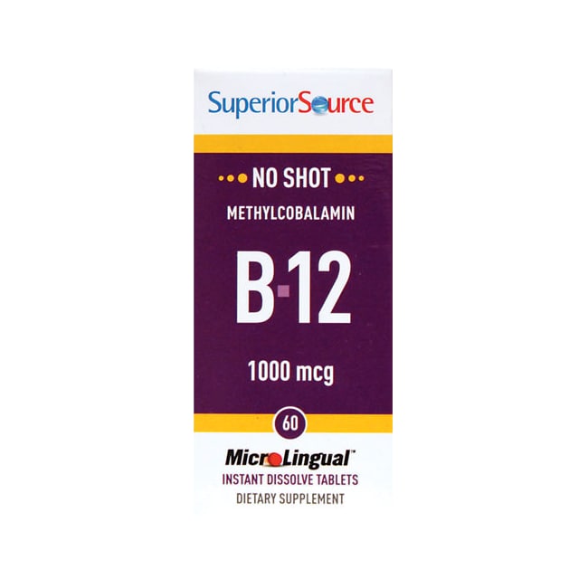 Superior Source No Shot Vitamin B12 Methylcobalamin 1000 mcg. Active