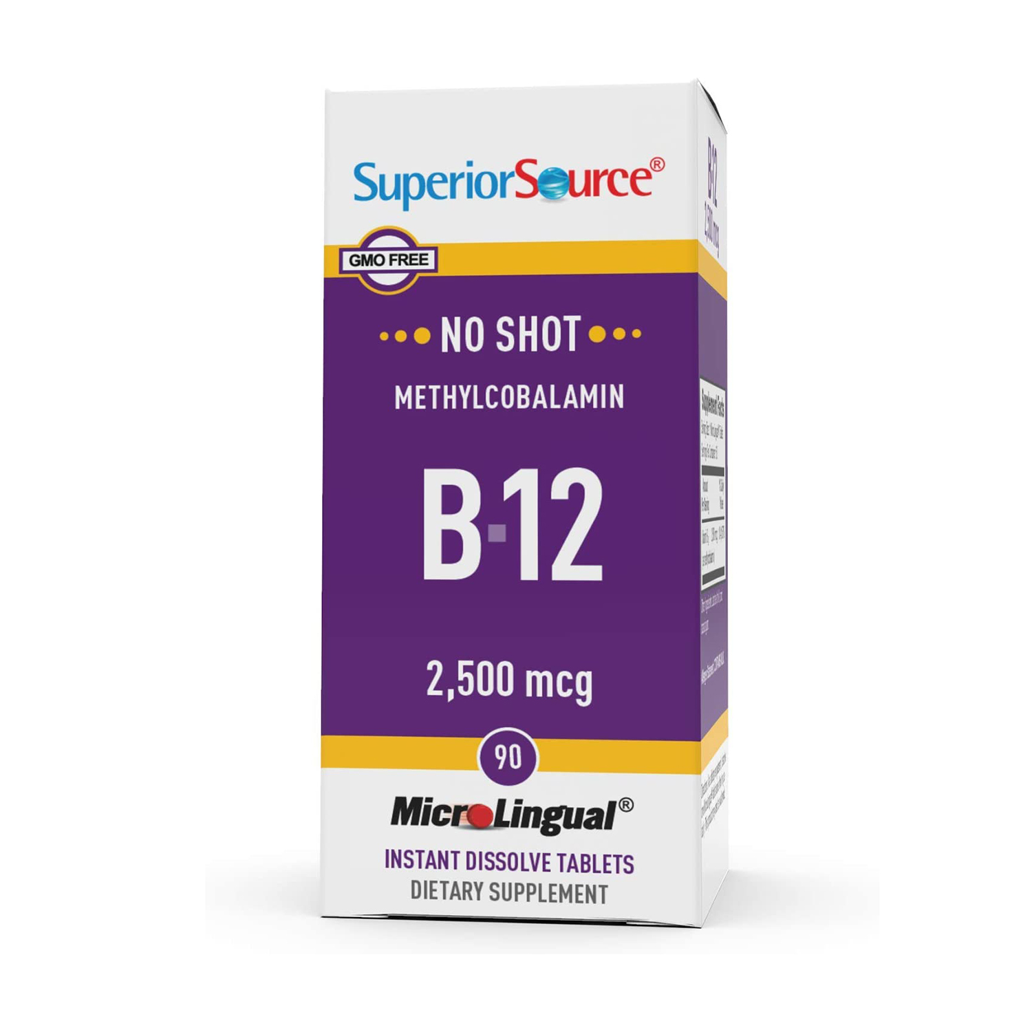 Superior Source No Shot Vitamin B12 Methylcobalamin 2500 mcg, Quick