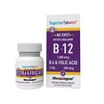 thumbnail image 1 of Superior Source No Shot Vitamin B-12 Methylcobalamin 1000 mcg, B-6 & Folic Acid 400 mcg - Supports Brain & Heart Health - Aids Natural Energy Levels - 60 Sublingual Dissolving Tablets, 1 of 8
