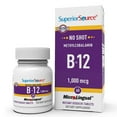thumbnail interactive-video image 1 of Superior Source No Shot Methylcobalamin B-12 1,000 mcg - Vitamin B-12 to Support Energy Production, Brain Health & Overall Wellness - Sublingual Tablets for Rapid Absorption - 60 Dissolving Tablets, 1 of 9