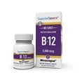 thumbnail image 1 of Superior Source No Shot Vitamin B12 Methylcobalamin 5,000 mcg, Quick Dissolve MicroLingual Tablets, 60 Count, Active Form of B12, Supports Energy Production, Nervous System Support, Non-GMO, 1 of 8