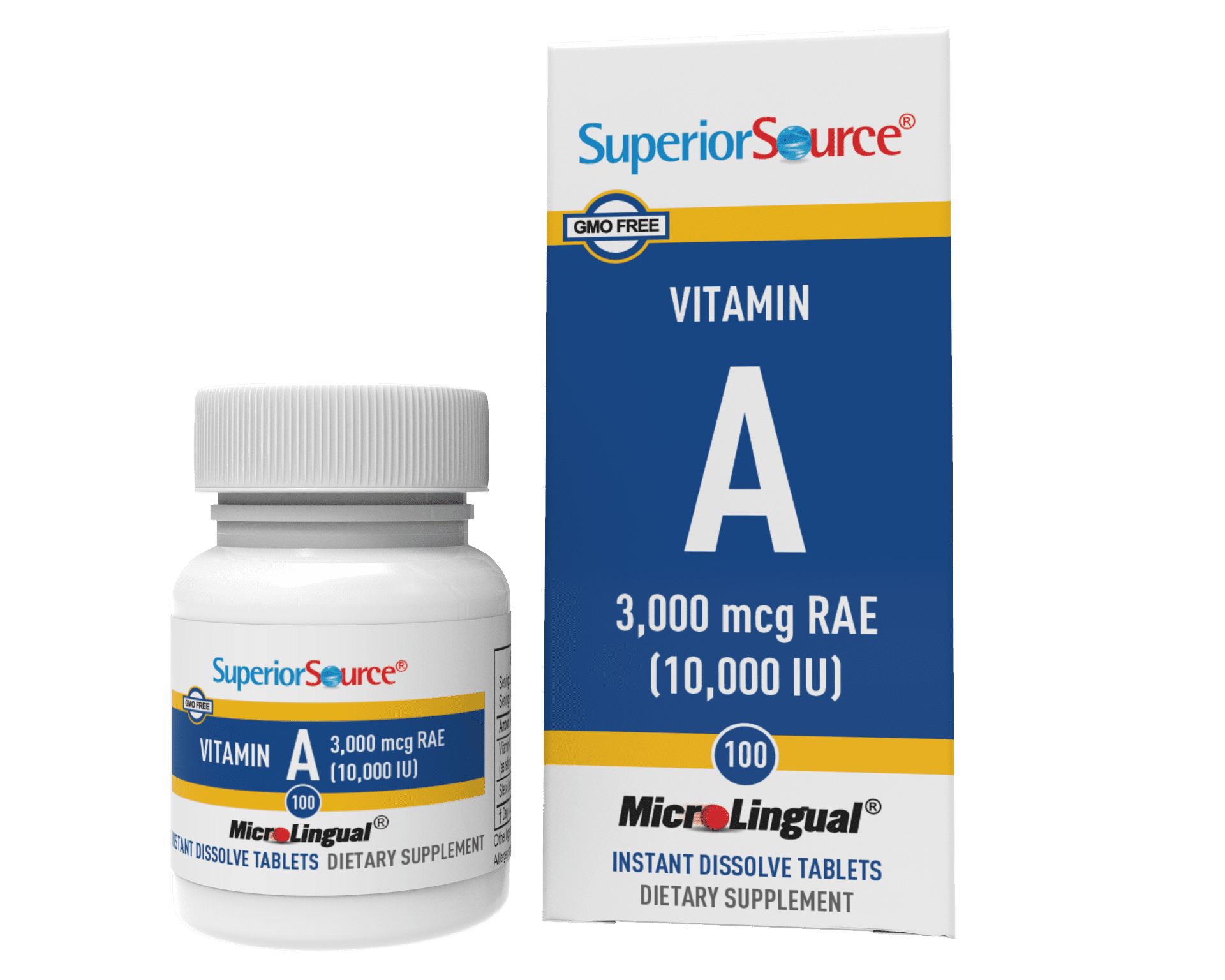 Superior Source Vitamin A 10,000 IU, Under The Tongue Quick Dissolve Sublingual Tablets, 60 Ct