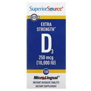 Superior Source D3, 250 mcg 10,000 IU, 100 MicroLingual Instant Dissolve Tablets