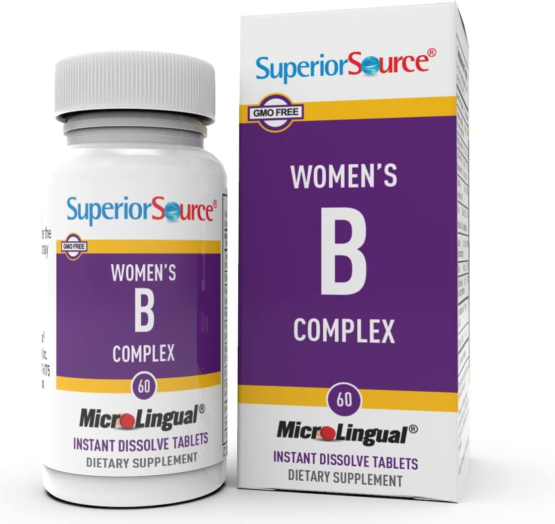 Superior Source Women's B Complex with Extra B-12 and Folic Acid, MicroLingual Tablets 60 Count