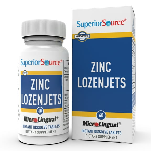 Superior Source Zinc Lozenjets - Immune System Support Supplement - Trace Mineral Supplement Aids Systems & Functions - Zinc Supplement for Women & Men - 60 Instant Dissolve Tablets