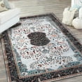thumbnail image 1 of Superior Sparrow Medallion Washable Indoor Area Rug, 6' x 9', Cream, 1 of 3