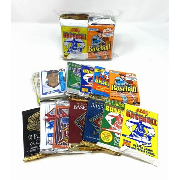 Superior Sports Investments 200 Vintage Baseball Cards in Old Sealed Wax Packs - Perfect for New Collectors