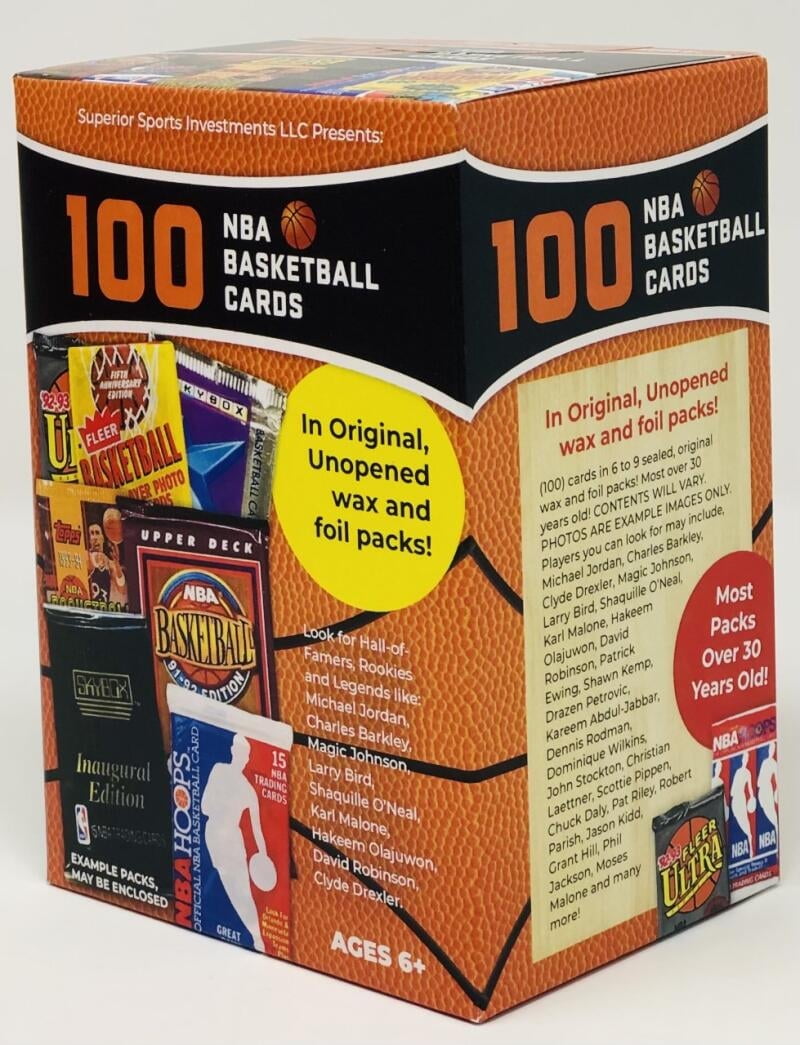 Superior Sports Investments LLC 100 NBA Basketball Cards in Original Unopened Wax and Foil Packs