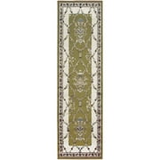 Superior Stratton Traditional Floral Indoor Runner Rug, 27"x8, Green
