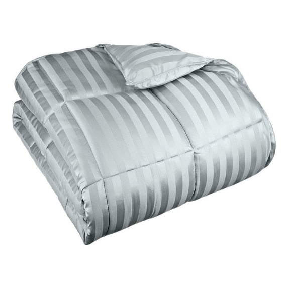 Superior Striped Down Alternative Comforter, Jade, Full/Queen