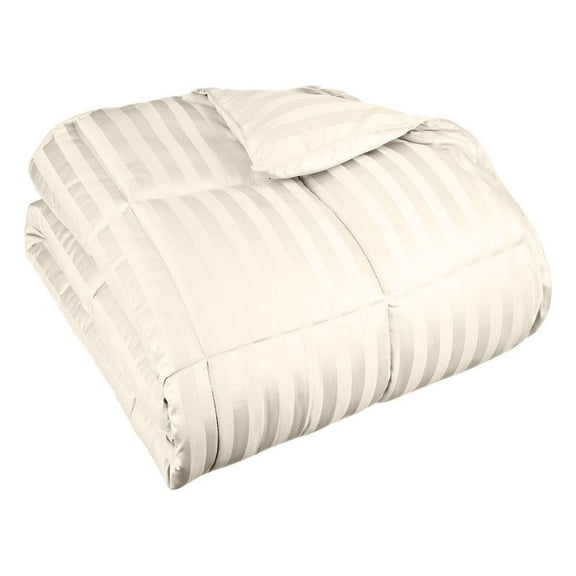 Superior Basketweave Plush Down Alternative Comforter, Full/ Queen, Cream