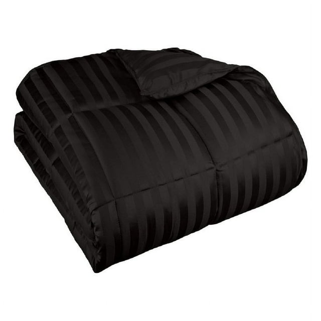 Superior Striped Reversible Down Alternative Comforter, Twin/ Twin XL, Black