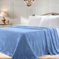 thumbnail image 1 of Superior Super Soft Plush Fleece Blanket 90" x 90", Bed & Couch Blankets, Full/Queen, Blue, 1 of 10