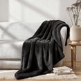 thumbnail image 1 of Superior Super Soft Plush Fleece Blanket 50" x 70", Bed & Couch Blankets, Throw XL, Black, 1 of 10