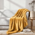 thumbnail image 1 of Superior Super Soft Plush Fleece Blanket 50" x 70", Bed & Couch Blankets, Throw XL, Gold, 1 of 10