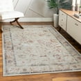 thumbnail image 1 of Superior Swan Floral Non-Slip Washable Indoor Area Rug, 4' x 6', Cream, 1 of 13